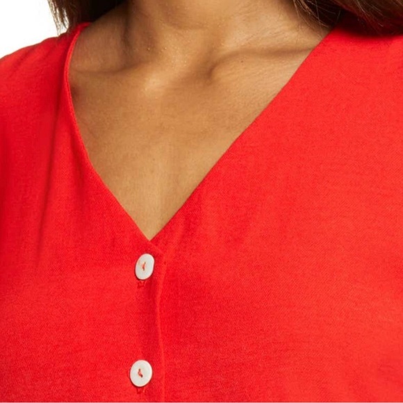 NWT Fraiche by J Short Sleeve Button Down Romper - Picture 5 of 12